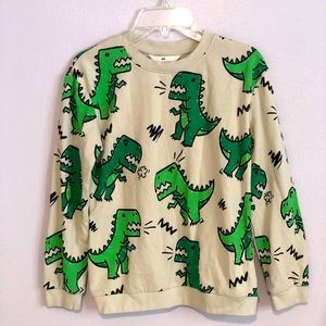H&M boys green dinosaur sweater/sleepwear